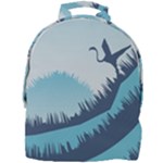 Swan Flying Bird Wings Waves Grass Mini Full Print Backpack