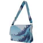 Swan Flying Bird Wings Waves Grass Full Print Messenger Bag (S)