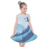 Swan Flying Bird Wings Waves Grass Kids  Summer Dress
