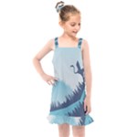 Swan Flying Bird Wings Waves Grass Kids  Overall Dress