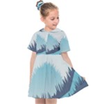 Swan Flying Bird Wings Waves Grass Kids  Sailor Dress