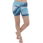 Swan Flying Bird Wings Waves Grass Lightweight Velour Yoga Shorts