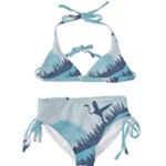 Swan Flying Bird Wings Waves Grass Kids  Classic Bikini Set