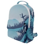 Swan Flying Bird Wings Waves Grass Flap Pocket Backpack (Small)