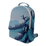 Swan Flying Bird Wings Waves Grass Flap Pocket Backpack (Large)
