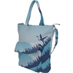 Swan Flying Bird Wings Waves Grass Shoulder Tote Bag