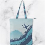 Swan Flying Bird Wings Waves Grass Double Zip Up Tote Bag