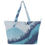 Swan Flying Bird Wings Waves Grass Full Print Shoulder Bag
