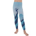 Swan Flying Bird Wings Waves Grass Kids  Lightweight Velour Leggings