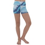 Swan Flying Bird Wings Waves Grass Kids  Lightweight Velour Yoga Shorts