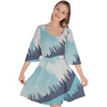 Swan Flying Bird Wings Waves Grass Velour Kimono Dress