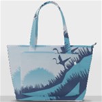 Swan Flying Bird Wings Waves Grass Back Pocket Shoulder Bag 