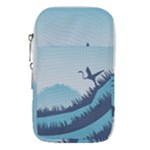 Swan Flying Bird Wings Waves Grass Waist Pouch (Large)
