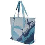 Swan Flying Bird Wings Waves Grass Zip Up Canvas Bag