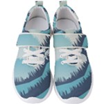 Swan Flying Bird Wings Waves Grass Men s Velcro Strap Shoes