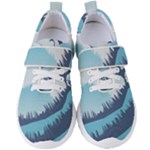 Swan Flying Bird Wings Waves Grass Women s Velcro Strap Shoes