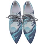 Swan Flying Bird Wings Waves Grass Pointed Oxford Shoes