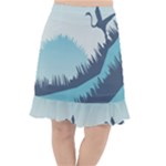 Swan Flying Bird Wings Waves Grass Fishtail Chiffon Skirt