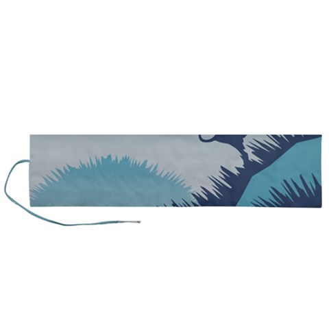 Swan Flying Bird Wings Waves Grass Roll Up Canvas Pencil Holder (L) from ArtsNow.com