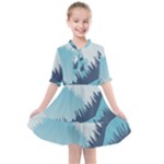 Swan Flying Bird Wings Waves Grass Kids  All Frills Chiffon Dress