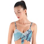 Swan Flying Bird Wings Waves Grass Woven Tie Front Bralet