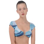 Swan Flying Bird Wings Waves Grass Cap Sleeve Ring Bikini Top