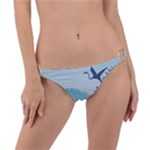 Swan Flying Bird Wings Waves Grass Ring Detail Bikini Bottoms