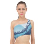 Swan Flying Bird Wings Waves Grass Spliced Up Bikini Top 