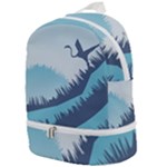 Swan Flying Bird Wings Waves Grass Zip Bottom Backpack