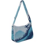 Swan Flying Bird Wings Waves Grass Zip Up Shoulder Bag