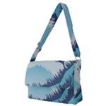 Swan Flying Bird Wings Waves Grass Full Print Messenger Bag (M)