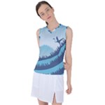 Swan Flying Bird Wings Waves Grass Women s Sleeveless Sports Top