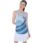 Swan Flying Bird Wings Waves Grass Racer Back Mesh Tank Top