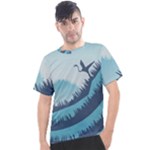 Swan Flying Bird Wings Waves Grass Men s Sport Top