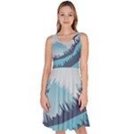 Swan Flying Bird Wings Waves Grass Knee Length Skater Dress With Pockets