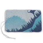 Swan Flying Bird Wings Waves Grass Pen Storage Case (M)