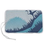 Swan Flying Bird Wings Waves Grass Pen Storage Case (L)