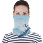 Swan Flying Bird Wings Waves Grass Face Seamless Bandana (Adult)