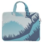 Swan Flying Bird Wings Waves Grass MacBook Pro 13  Double Pocket Laptop Bag