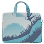 Swan Flying Bird Wings Waves Grass MacBook Pro 16  Double Pocket Laptop Bag 