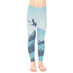 Swan Flying Bird Wings Waves Grass Kids  Classic Winter Leggings