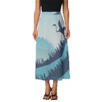 Swan Flying Bird Wings Waves Grass Classic Midi Chiffon Skirt