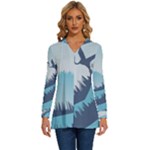 Swan Flying Bird Wings Waves Grass Long Sleeve Drawstring Hooded Top