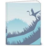 Swan Flying Bird Wings Waves Grass 8  x 10  Hardcover Notebook