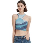 Swan Flying Bird Wings Waves Grass Cut Out Top