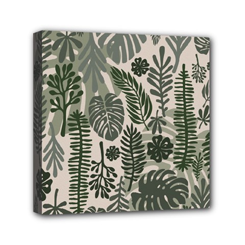 Plants Leaves Boho Botany Foliage Mini Canvas 6  x 6  (Stretched) from ArtsNow.com