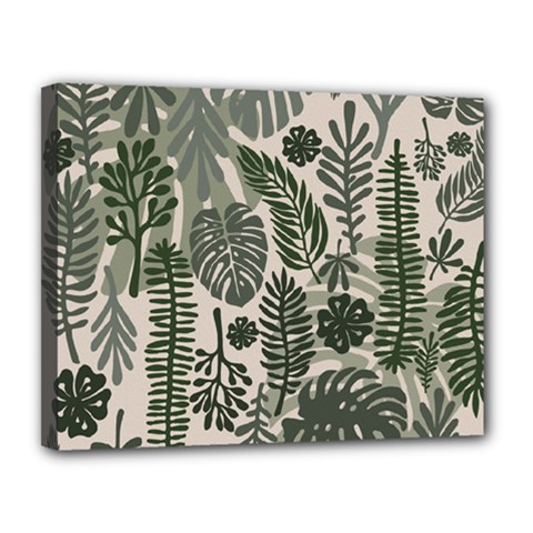 Plants Leaves Boho Botany Foliage Canvas 14  x 11  (Stretched) from ArtsNow.com