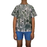 Plants Leaves Boho Botany Foliage Kids  Short Sleeve Swimwear