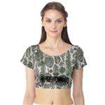 Plants Leaves Boho Botany Foliage Short Sleeve Crop Top