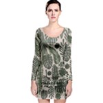 Plants Leaves Boho Botany Foliage Long Sleeve Bodycon Dress